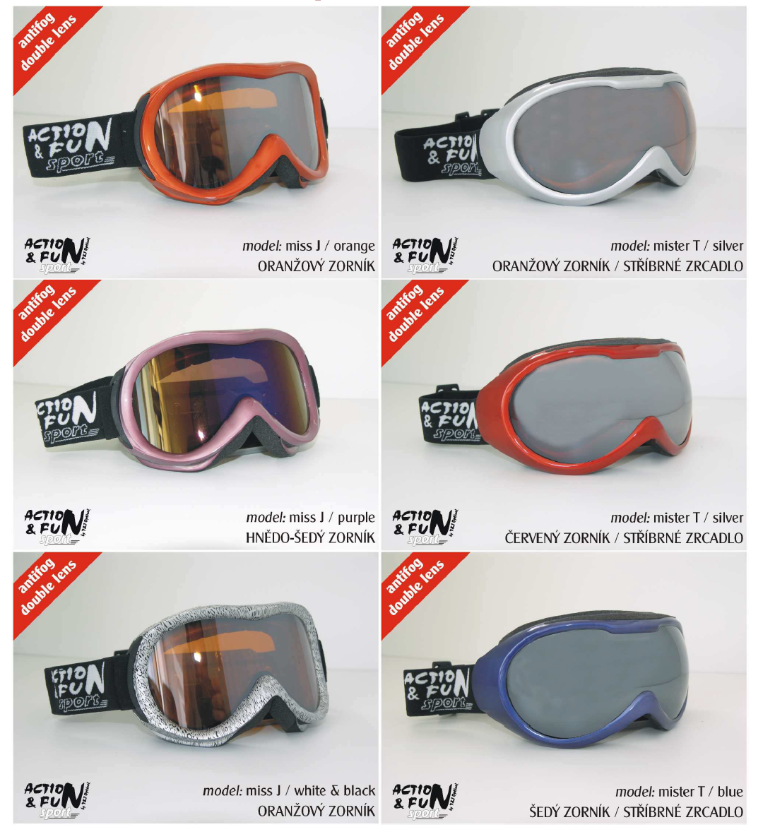 Snow&Ski googles Lyzarske a snowboardove bryle mix